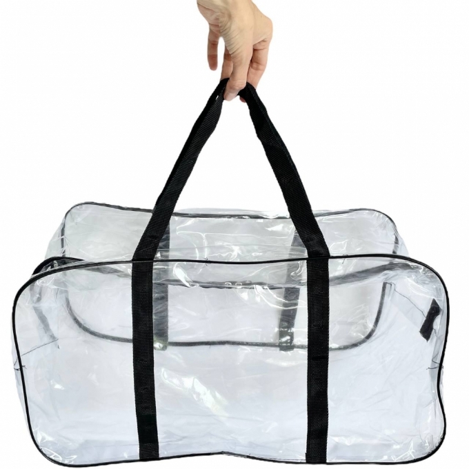 Set geantă maternitate transparentă cu detalii negre – 3 bucăți (7)